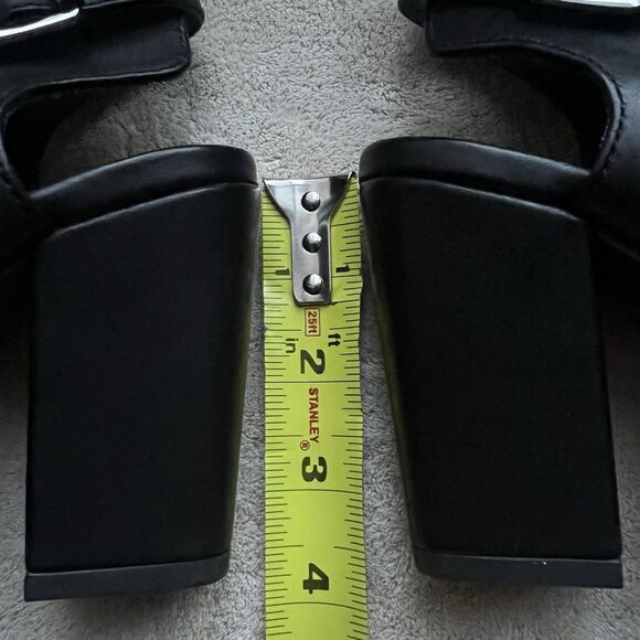 NEW Seychelles Battery Black Leather Open Toe Block Heel Bootie Sandals Women 6 - Picture 9 of 13